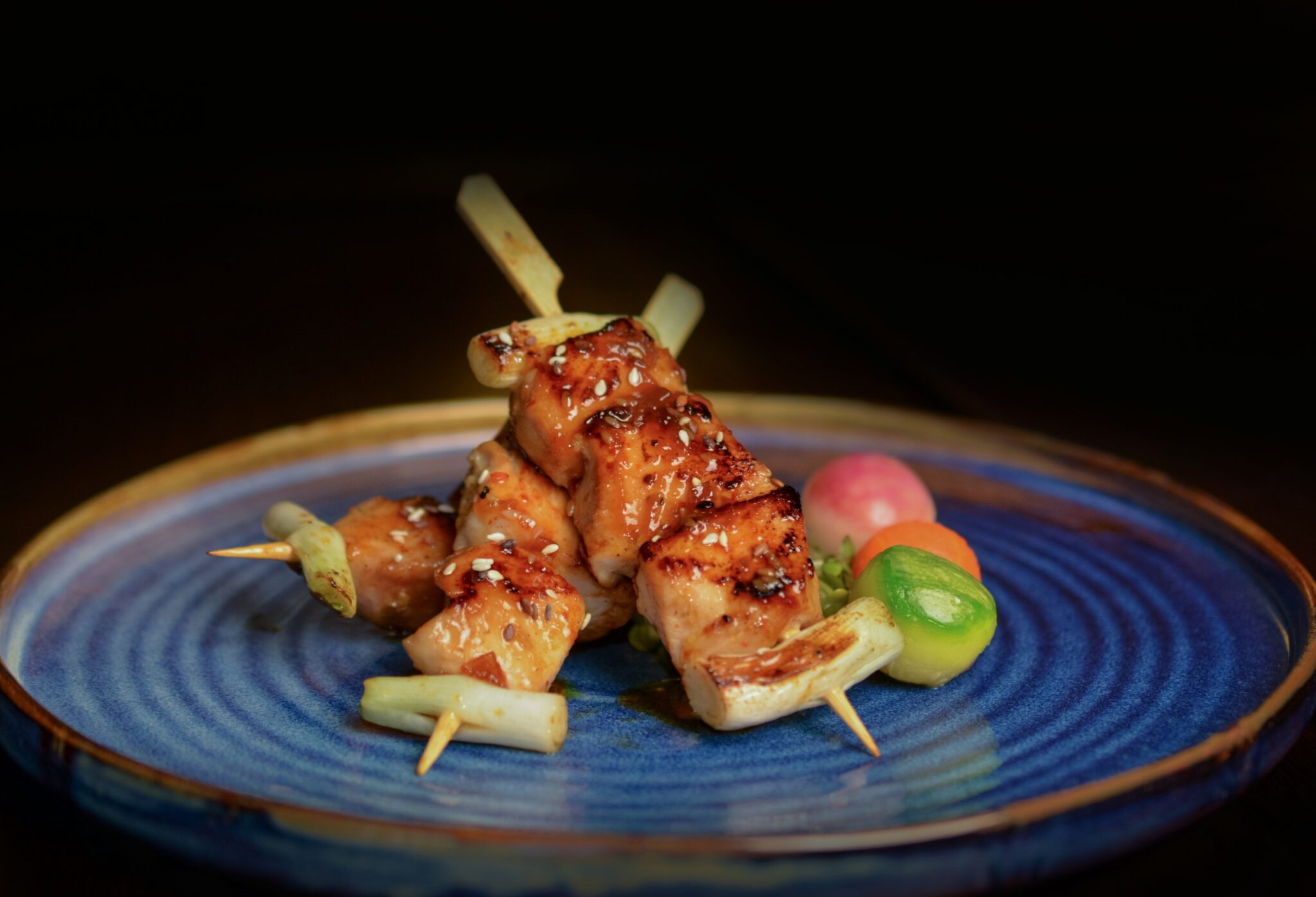 Chicken Yakitori Skewers دجاج ياكيتوري Gold Sushi Club